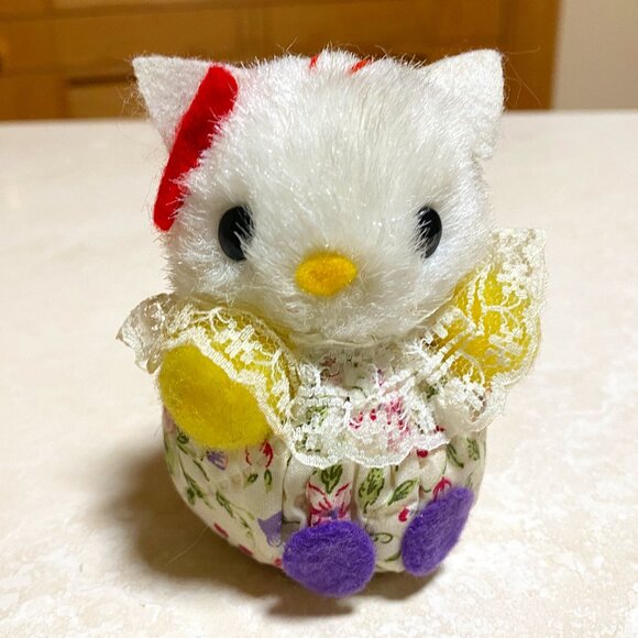 2/$20, Vintage Floral-Dressed Plush Cat With Suction Cup - Picture 1 of 6